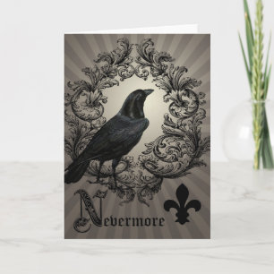 moderne Vintage Halloween-Krähe Karte