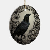 moderne Vintage Halloween-Krähe Keramik Ornament (Rechts)