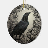 moderne Vintage Halloween-Krähe Keramik Ornament (Links)