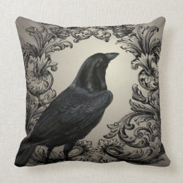 moderne Vintage Halloween-Krähe Kissen