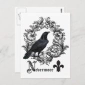 moderne Vintage Halloween-Krähe Postkarte (Vorne/Hinten)