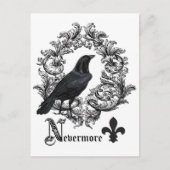 moderne Vintage Halloween-Krähe Postkarte (Vorderseite)