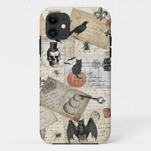 Moderne Vintage Halloween-Postkarten Case-Mate iPhone Hülle (Rückseite)