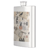 Moderne Vintage Halloween-Postkarten Flachmann (Links)