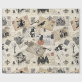 Moderne Vintage Halloween-Postkarten Geschenkpapier (Flach)