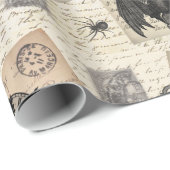 Moderne Vintage Halloween-Postkarten Geschenkpapier (Rolleneckpunkt)