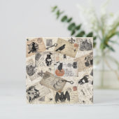 Moderne Vintage Halloween-Postkarten Karte (Stehend Vorderseite)