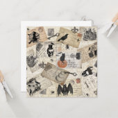 Moderne Vintage Halloween-Postkarten Karte (Vorderseite/Rückseite Beispiel)