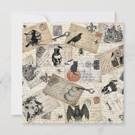 Moderne Vintage Halloween-Postkarten Karte (Vorderseite)