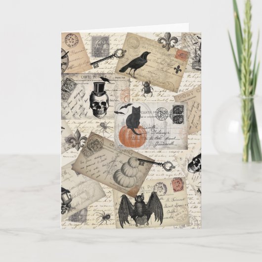 Moderne Vintage Halloween-Postkarten Karte (Vorderseite)