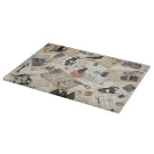 Moderne Vintage Halloween-Postkarten Schneidebrett (Ecke)