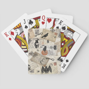 Moderne Vintage Halloween-Postkarten Spielkarten