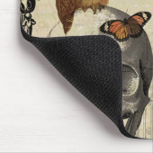 Moderne Vintage Halloween-Uhu und -Schädel Mousepad (Ecke)