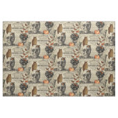 Moderne Vintage Halloweeneule und -schädel Stoff (Yard (91,4 cm))