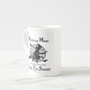 Moderne Vintage-Halloweenhexe Porzellantasse