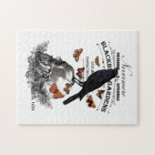moderne Vintage Halloweenkrähe und -schädel Puzzle (Horizontal)