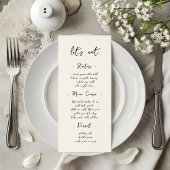 Moderne Vintage-Handschrift Hochzeitsdinner Menükarte