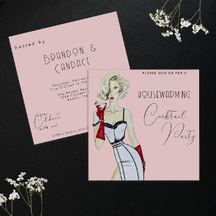 Moderne Vintage-Haus-Einweihungs-Cocktailparty Pin Einladung
