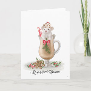 Moderne vintage Heiße Schokolade Weihnachts Grußka Dankeskarte