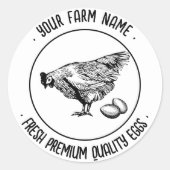 Moderne Vintage Henne Ei Carton Antique Runder Aufkleber (Vorderseite)
