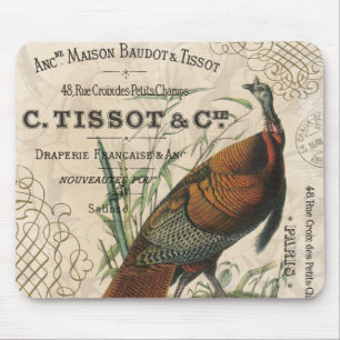 moderne Vintage-Herbst-Wildtruthahn Mousepad