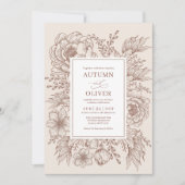 Moderne Vintage Hochzeit auf der Terracotta Einladung (Vorderseite)