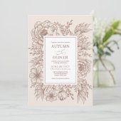 Moderne Vintage Hochzeit auf der Terracotta Einladung (Stehend Vorderseite)