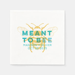 Moderne Vintage-Hochzeit Danke für die Biene Serviette