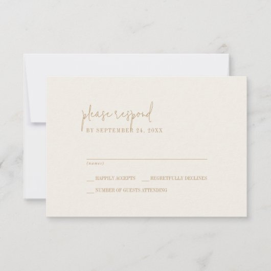 Moderne Vintage Hochzeit RSVP Karte (Vorderseite)