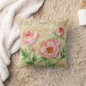 Moderne Vintage Hochzeitsfeier der Peony Floral Kissen (Decke)