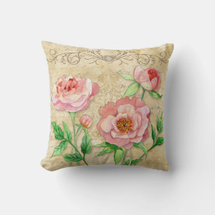 Moderne Vintage Hochzeitsfeier der Peony Floral Kissen
