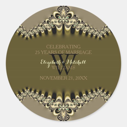 Moderne Vintage Hochzeitsfeiern Runder Aufkleber (Vorderseite)