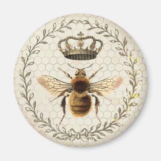 Moderne Vintage Honeycomb Queen Bee Magnet (Vorne)