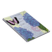 moderne Vintage Hydrangee und Schmetterling Notizblock (Rechte Seite)