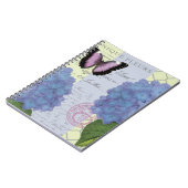 moderne Vintage Hydrangee und Schmetterling Notizblock (Linke Seite)