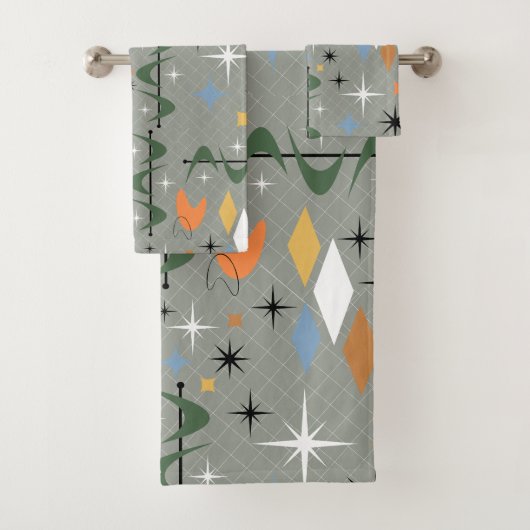 Moderne, Vintage, ikonische Sternexplosionen Badhandtuch Set (Insitu)
