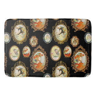 Moderne Vintage Jugendstil-Girls Blume Rahmen Badematte
