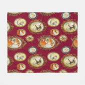 Moderne Vintage Jugendstil-Girls Blume Rahmen Fleecedecke (Vorderseite (Horizontal))