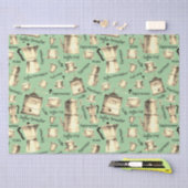 Moderne Vintage Kaffeepflanze Seidenpapier (Handwerk)