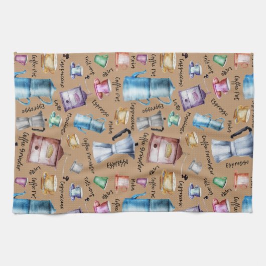 Moderne Vintage Kaffeepflanzen Geschirrtuch (Horizontal)