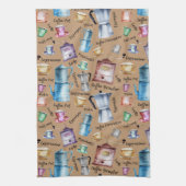 Moderne Vintage Kaffeepflanzen Geschirrtuch (Vertikal)