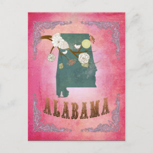 Moderne Vintage-Karte des Bundesstaates Alabama - Postkarte