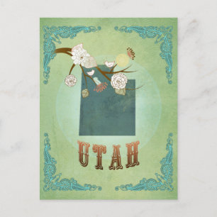 Moderne Vintage-Karte des US-Bundesstaates Utah –  Postkarte