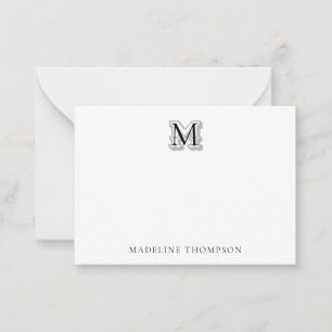 Moderne Vintage-Klassiker verschlungene Monogramm Mitteilungskarte