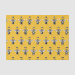 Moderne Vintage Königin Bee Crown Yellow Seidenpapier
