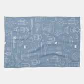 Moderne Vintage Küche Geschirr Niedlich Doodle Geschirrtuch (Horizontal)