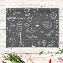 Moderne Vintage Küche Geschirr Niedlich Doodle Geschirrtuch