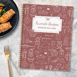 Moderne Vintage Küche Geschirr Niedlich Doodle Rez Notizblock