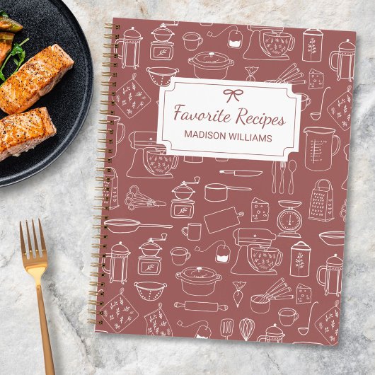 Moderne Vintage Küche Geschirr Niedlich Doodle Rez Notizblock