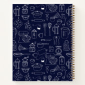 Moderne Vintage Küche Geschirr Niedlich Doodle Rez Notizblock (Rückseite)